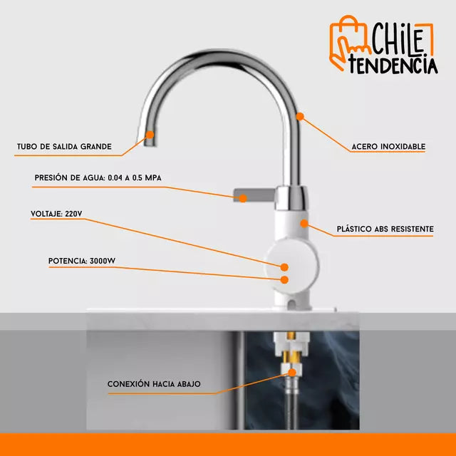 Calentador de agua eléctrico para lavaplatos