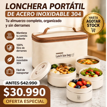 Lonchera Portatil De Acero Inoxidable