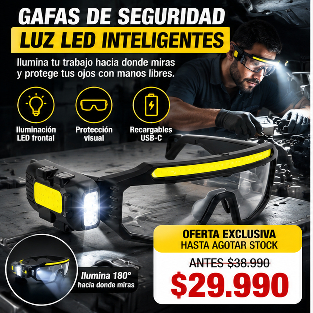 Gafas Seguridad Luz LED Inteligentes