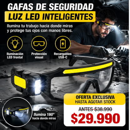 Gafas Seguridad Luz LED Inteligentes