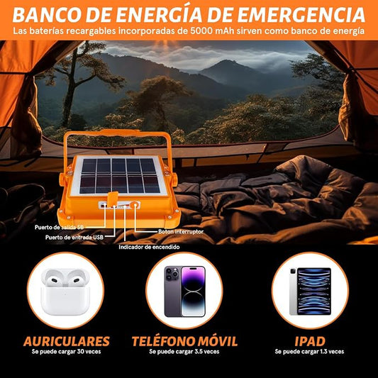Luz De Emergencia Led De Carga Solar