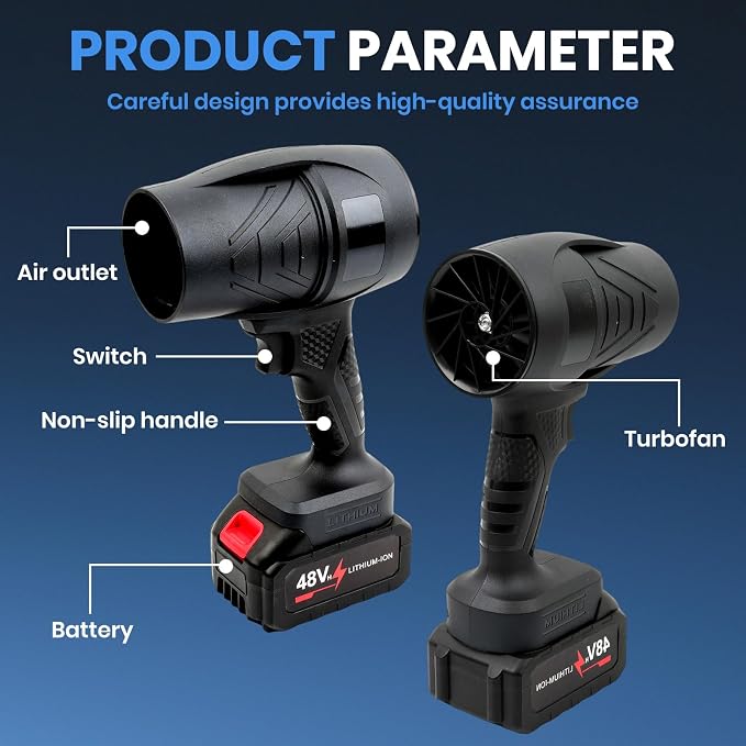 Soplador Potente Inalambrico con 2 Baterias 48v