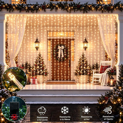 Luces De Cortina Calidas 3x2 M