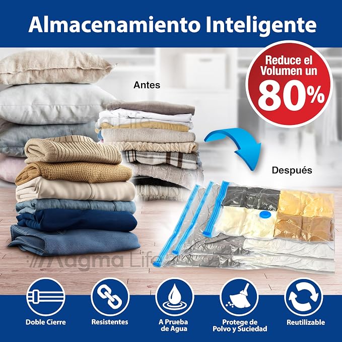 Pack 5 Bolsas De Vacío Organizadoras con Bombin