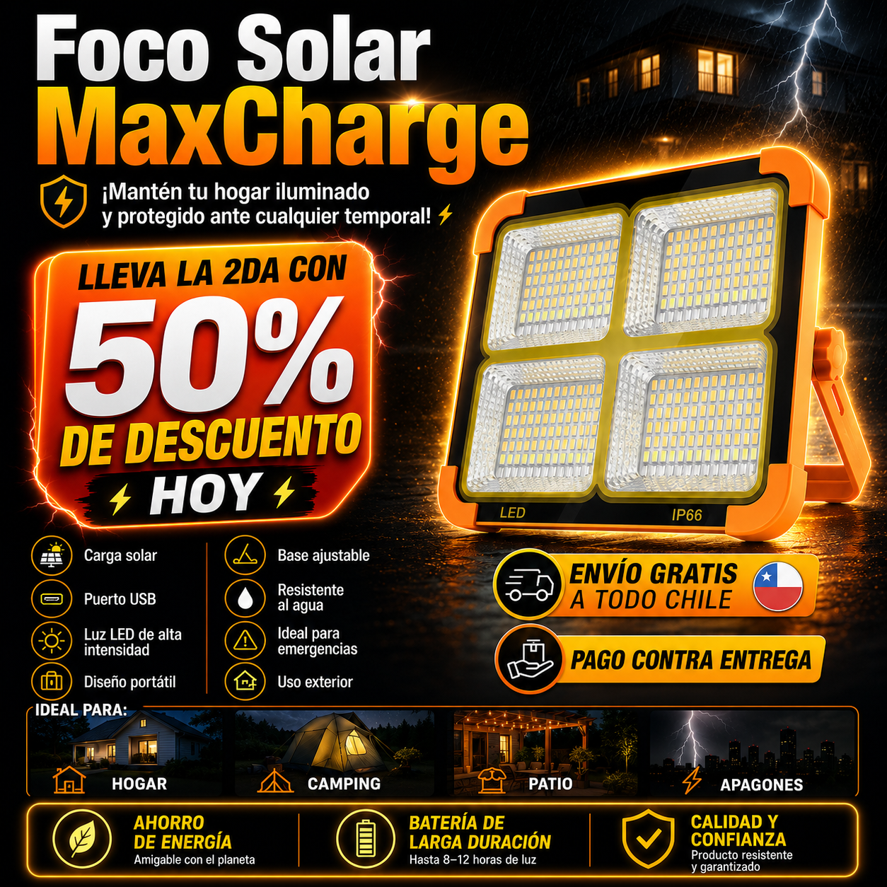 Foco Solar Emergencia