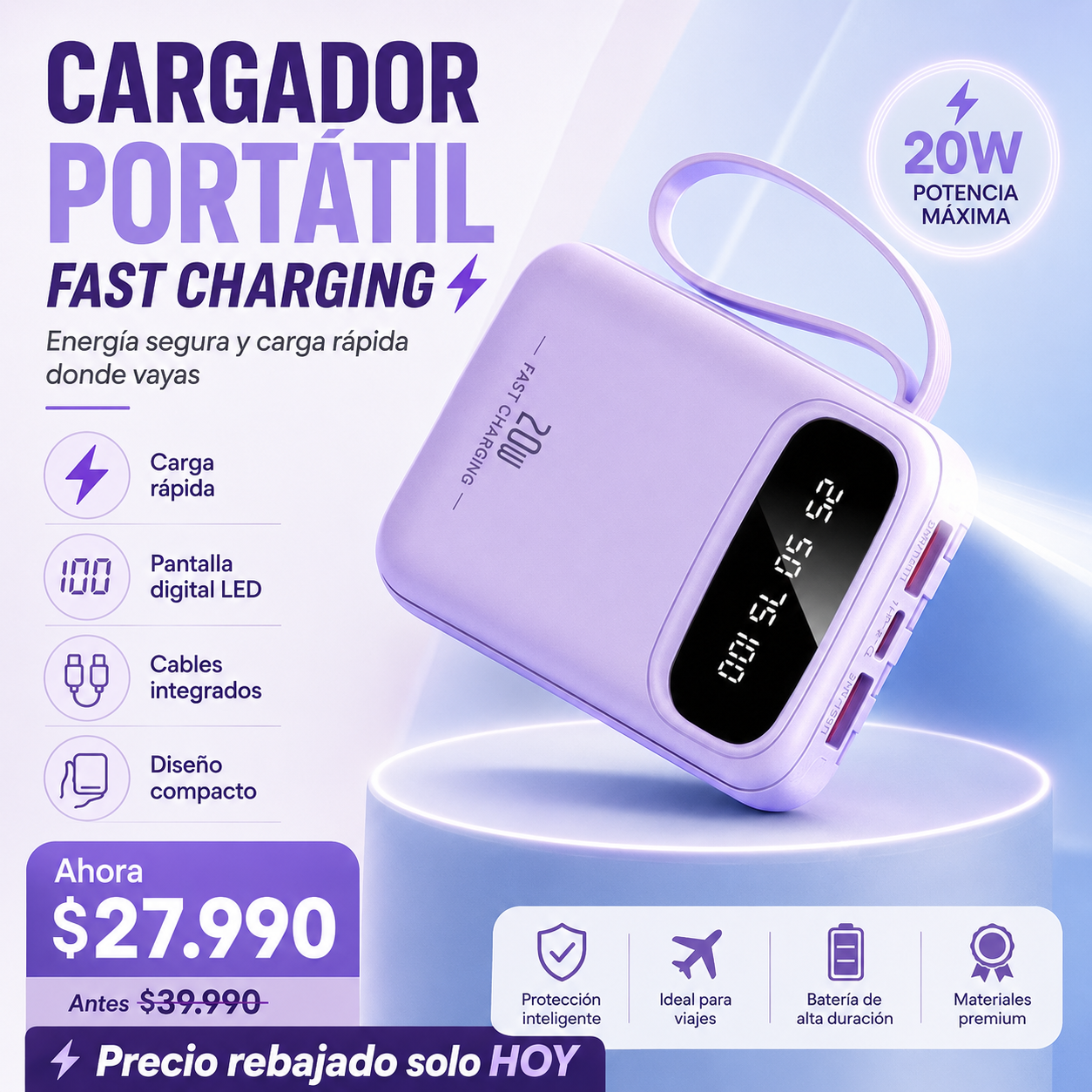 Batería portatil 4 en 1