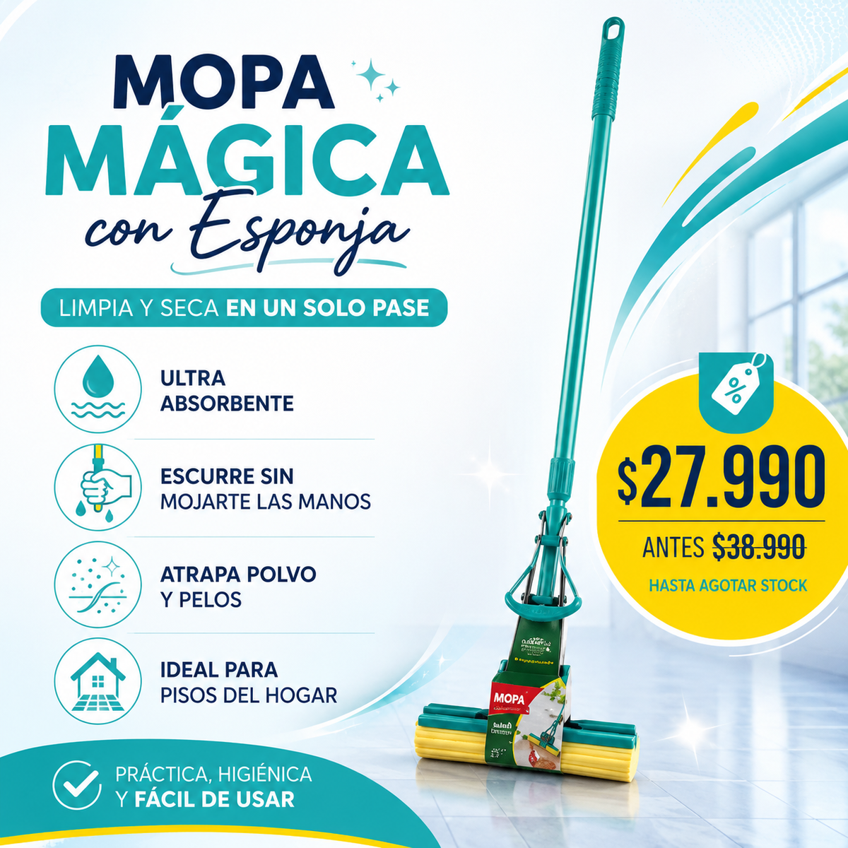 MOPA MÁGICA CON ESPONJA