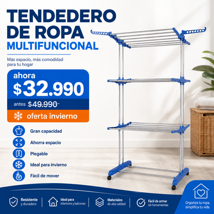 Tendedero ropa 3 niveles