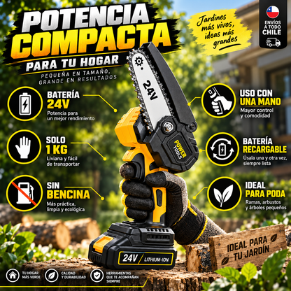 Motosierra Eléctrica Portátil Recargable