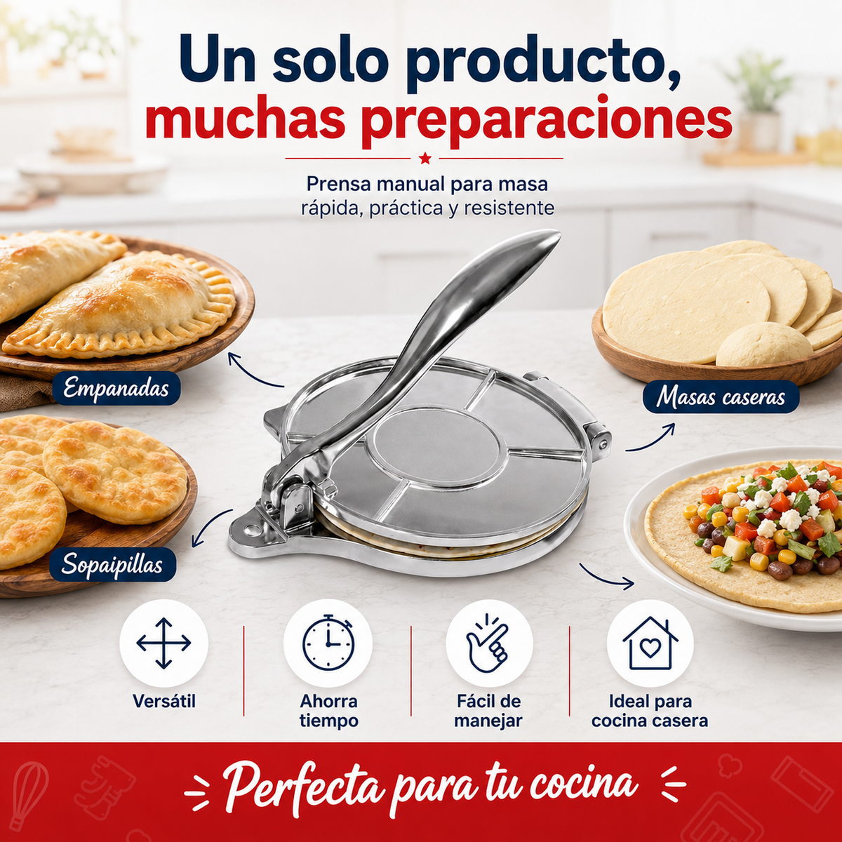 Prensa De Masa de Empanadas 21cm
