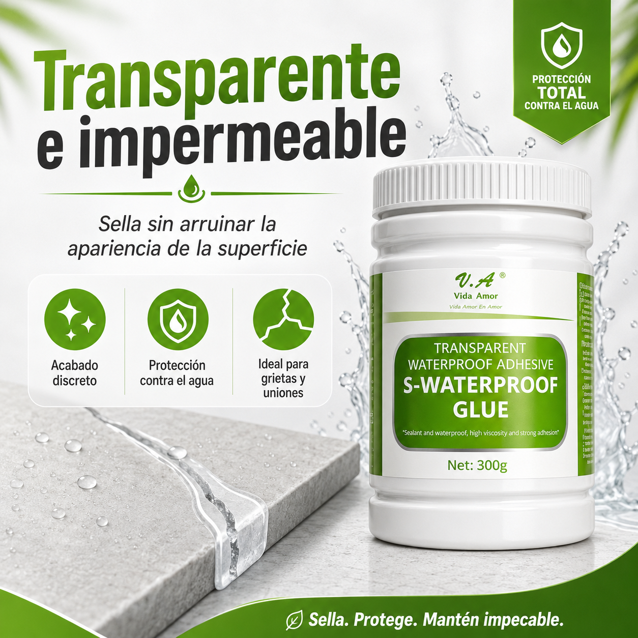 Sellador Adhesivo Impermeable 300gr con brocha