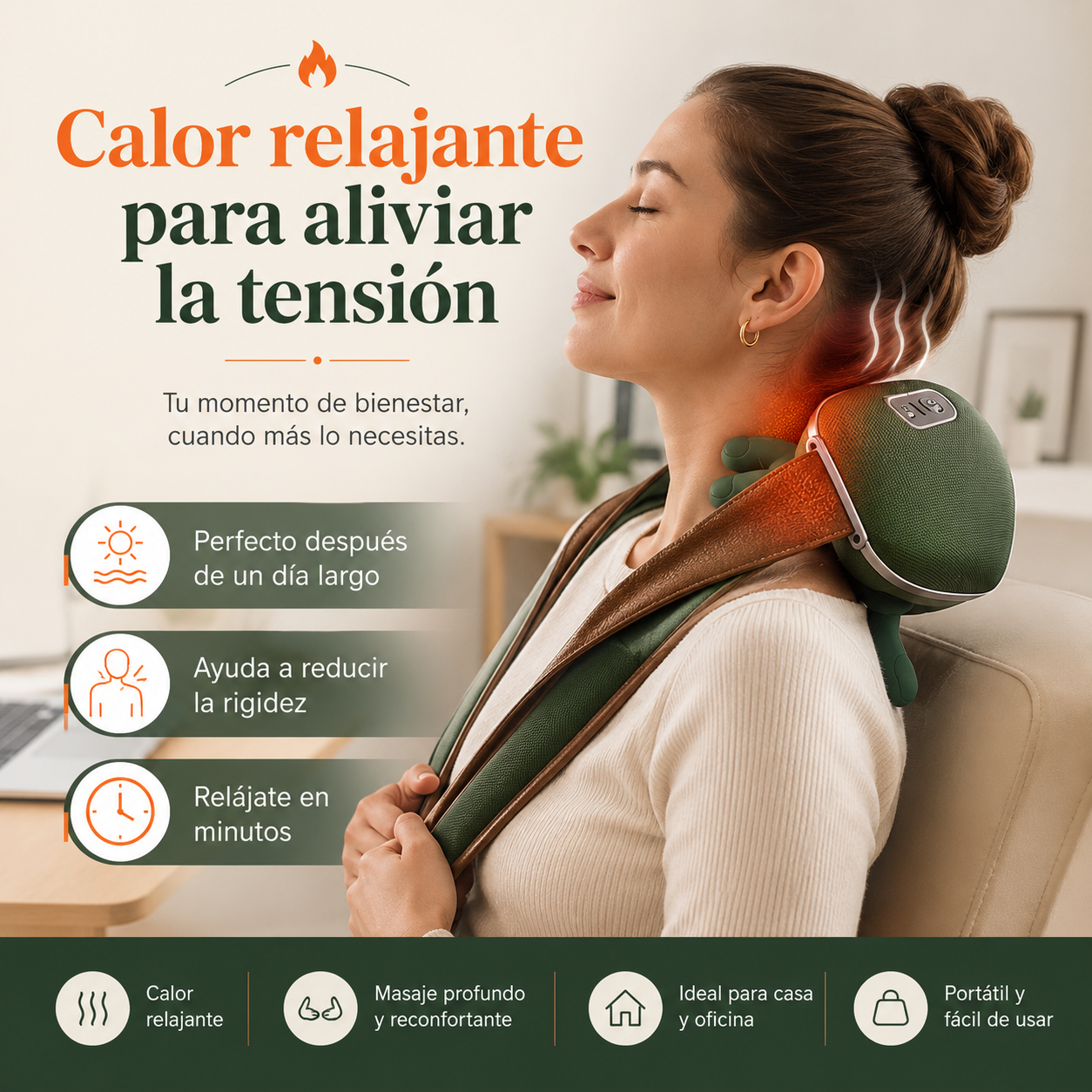 Masajeador De Cuello Con Manos Verde