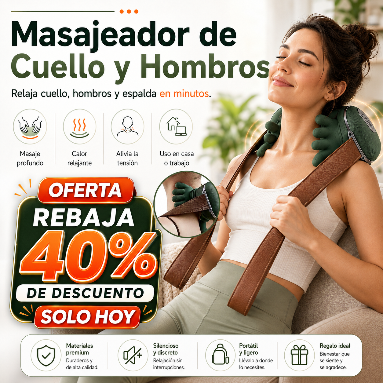 Masajeador De Cuello Con Manos Verde