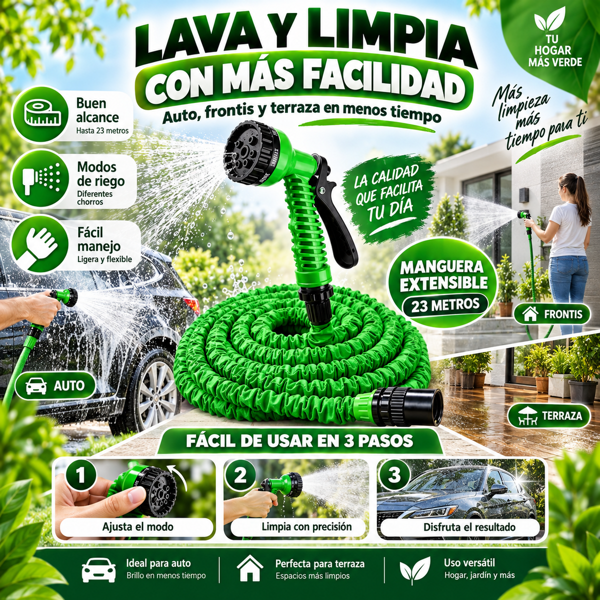 Manguera extensible 23 metros