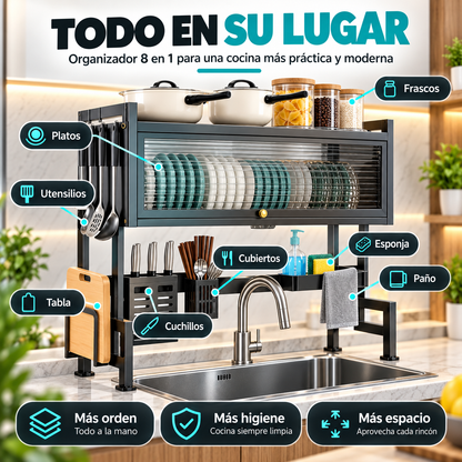 Lavaplatos organizador y escurridor 2 niveles