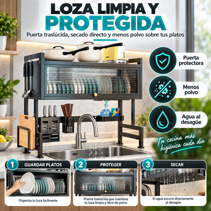 Lavaplatos organizador y escurridor 2 niveles