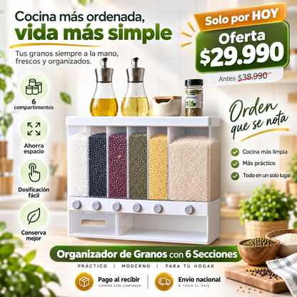 Organizador de Granos con 6 Secciones
