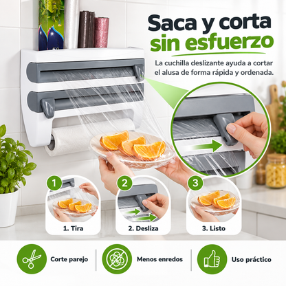 Dispensador y Organizador De Rollos de Papel para Cocina