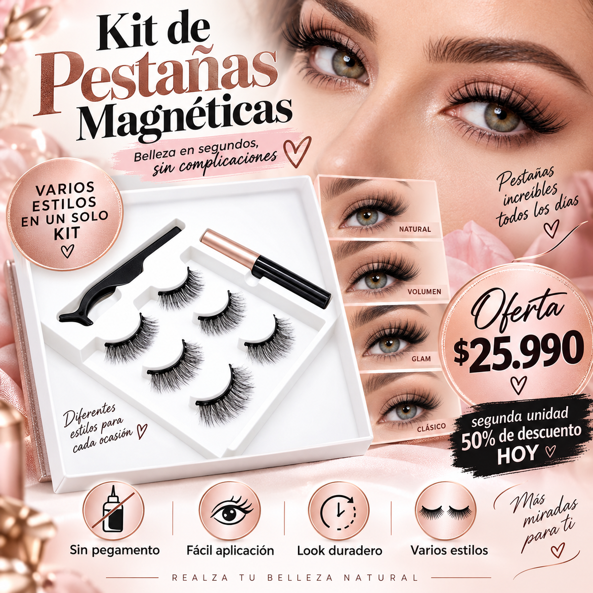 PESTAÑAS MAGNETICAS REUTILIZABLES