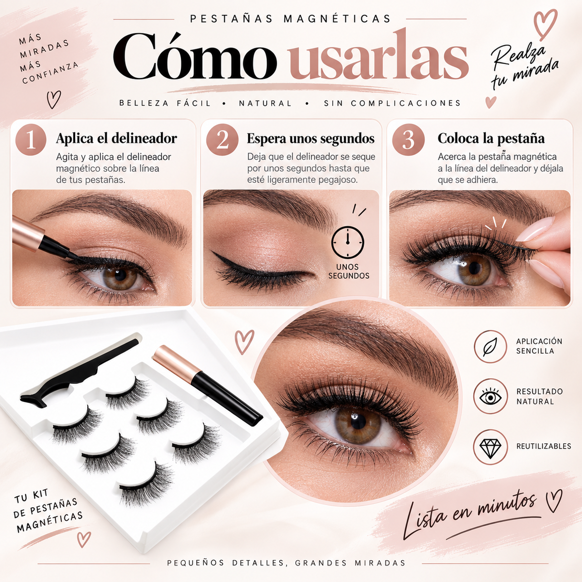PESTAÑAS MAGNETICAS REUTILIZABLES