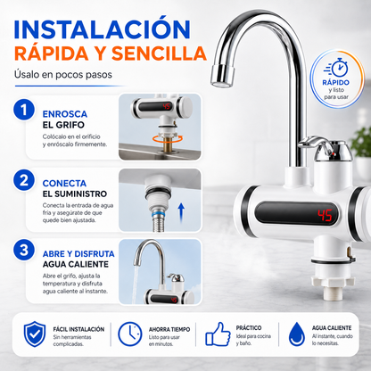 Grifo calentador de agua