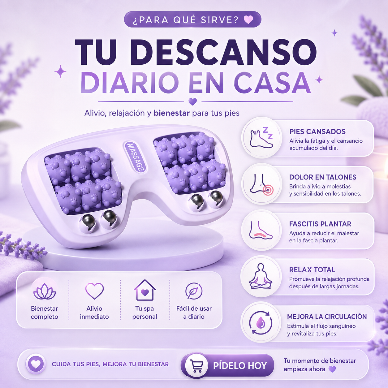 MASAJE DE PIES CON RODILLO