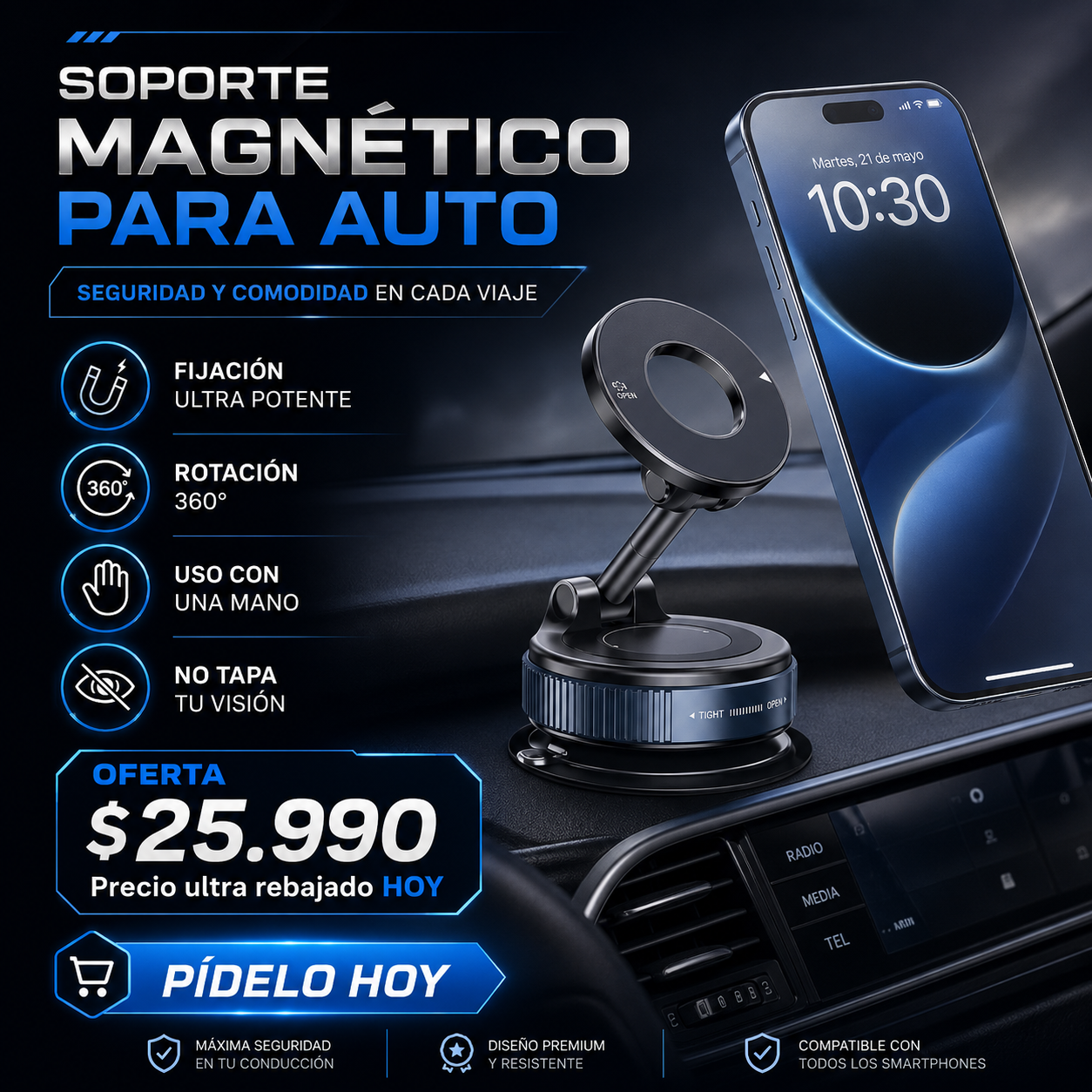SOPORTE MAGNETICO PARA TELEFONO