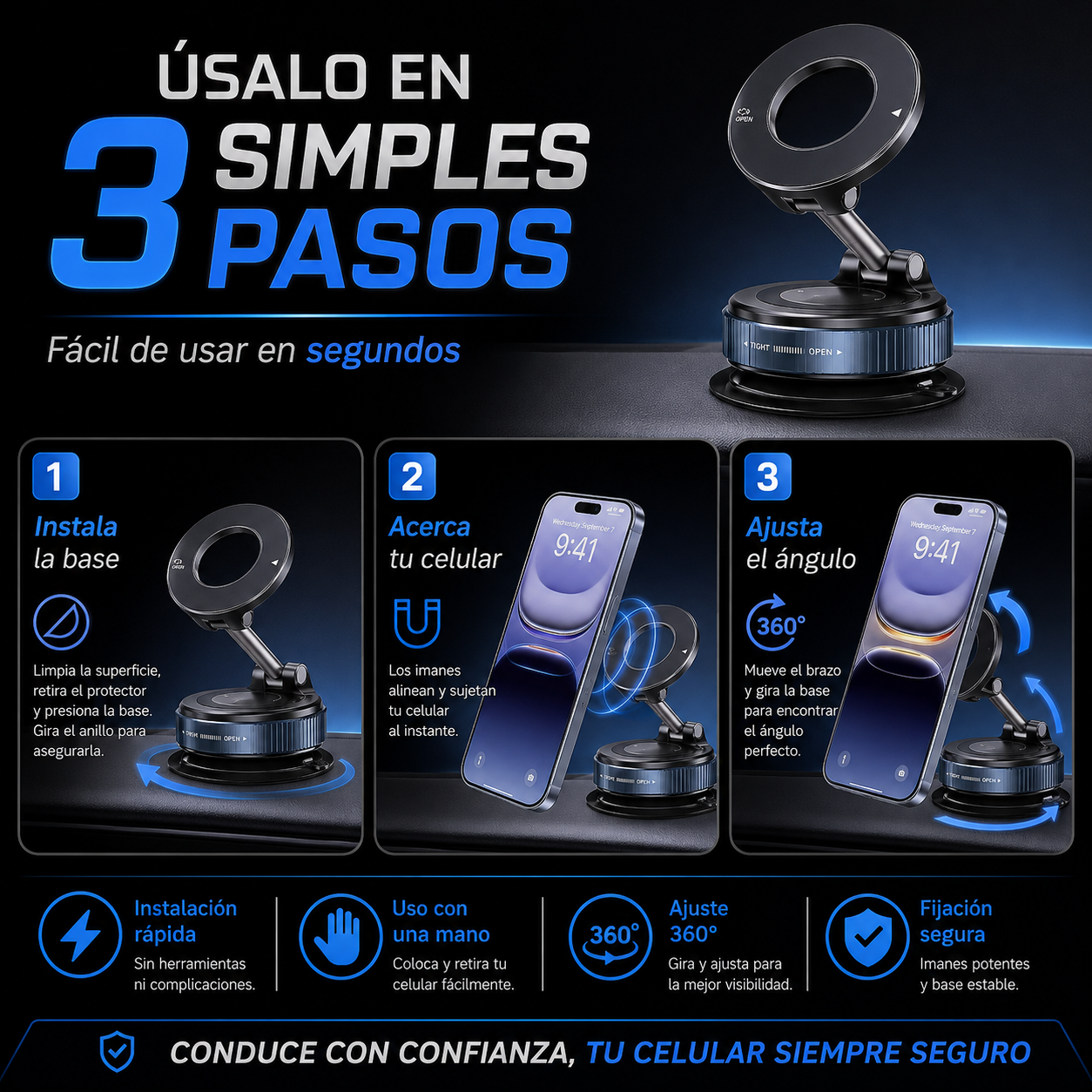 SOPORTE MAGNETICO PARA TELEFONO