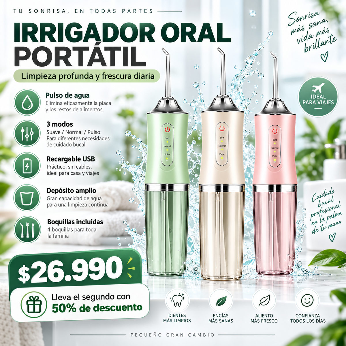 Irrigador Bucal Anti Mal Aliento