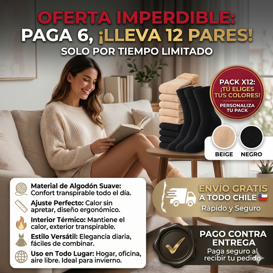 Pack x12 Calcetines Adaptables De Polar