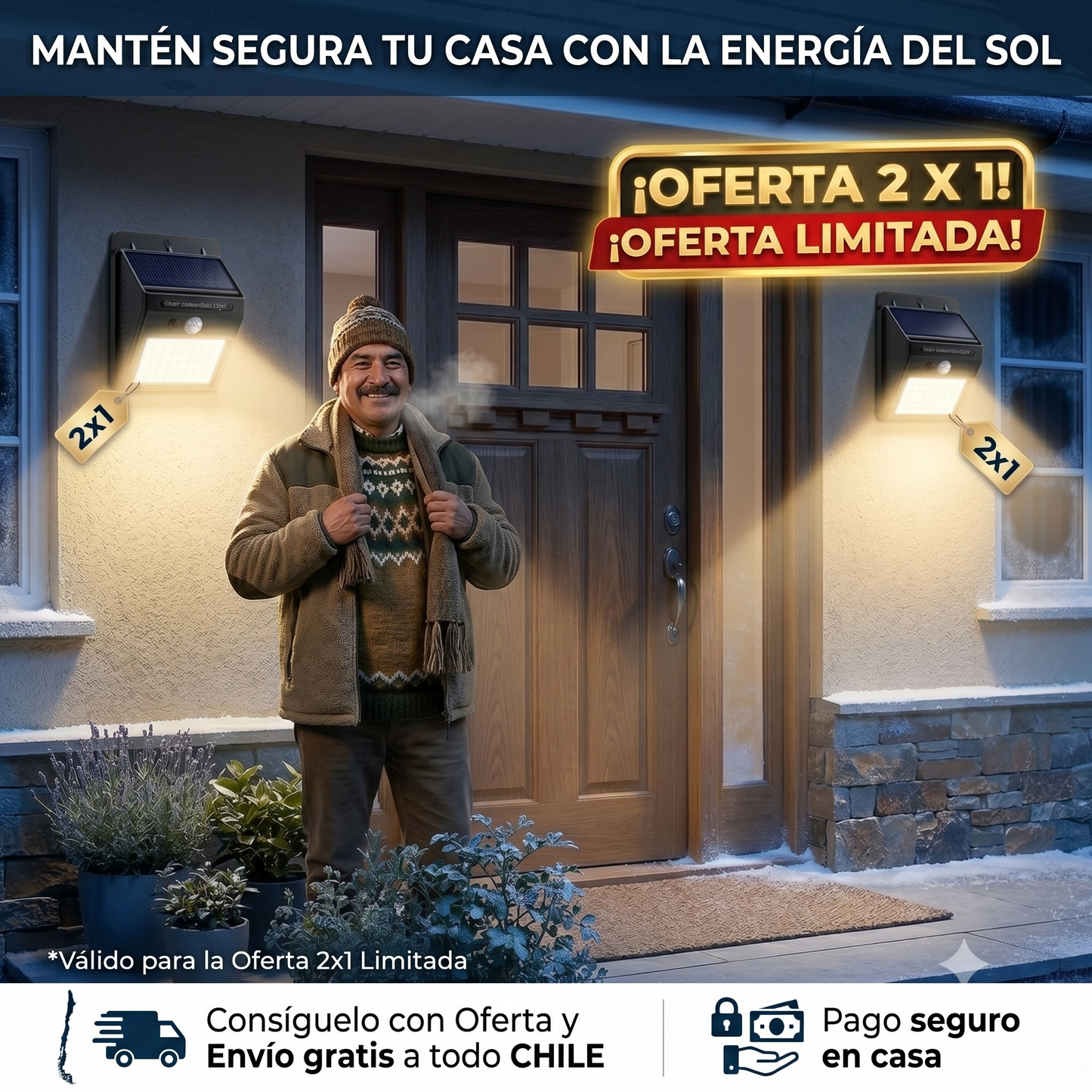 Foco Solar 20 Led Con Sensor
