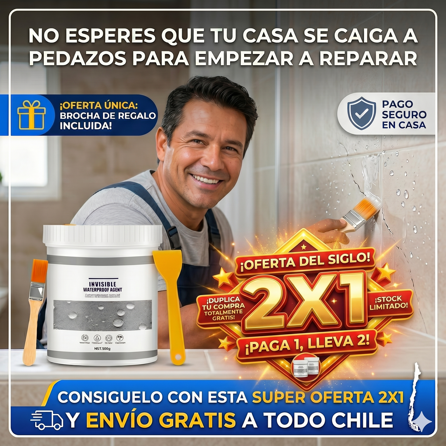 Sellador adhesivo Premium 300g + BROCHA DE REGALO