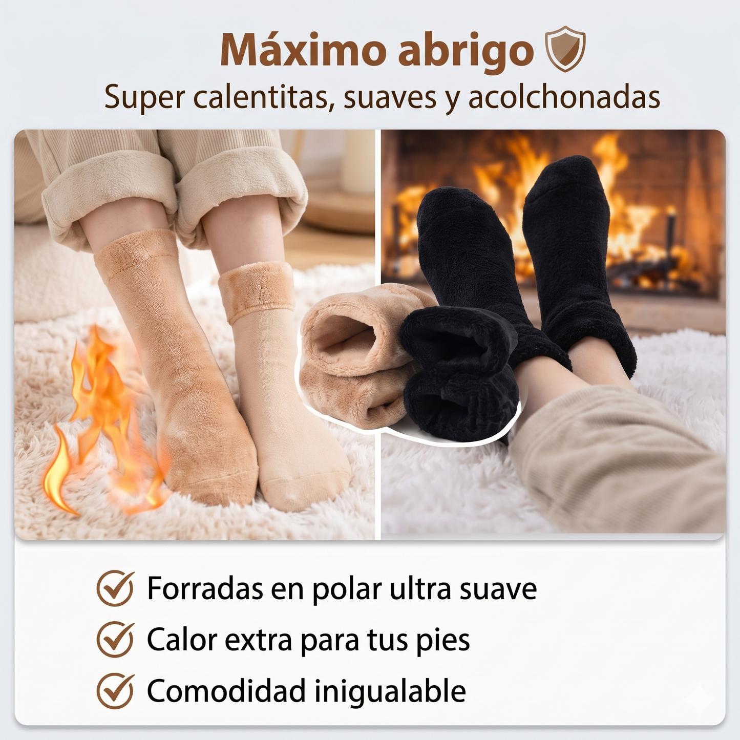 Pack x12 Calcetines Adaptables De Polar