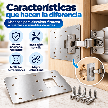 PLACAS PARA REPARACION DE BISAGRAS PACK 4
