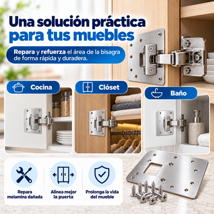 PLACAS PARA REPARACION DE BISAGRAS PACK 4