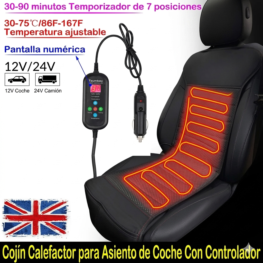 FUNDA CALEFACCIONABLE PARA ASIENTO AUTO