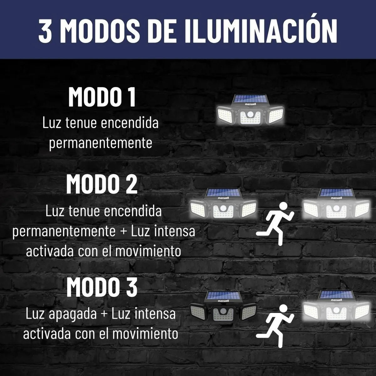 foco solar con sensor mov 74 led
