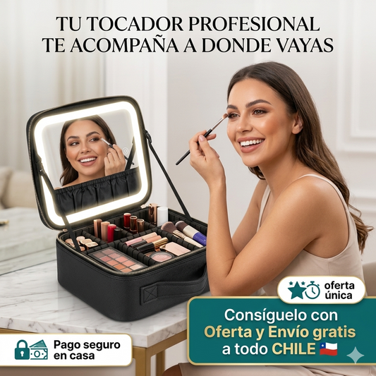 Estuche Maquillaje Portátil Con Luz LED