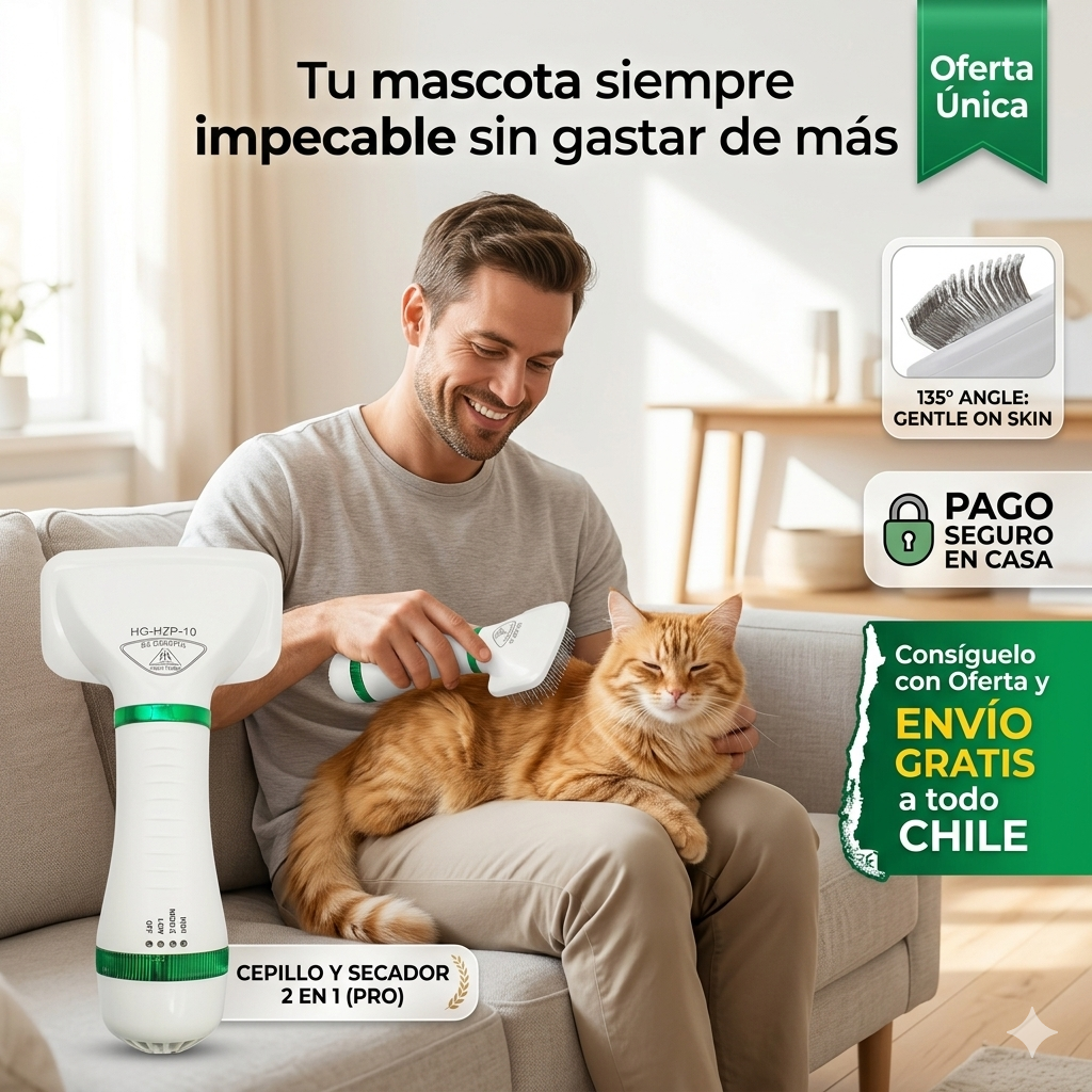 Cepillo Y Secador De Mascotas 2 En 1