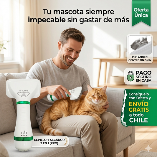 Cepillo Y Secador De Mascotas 2 En 1