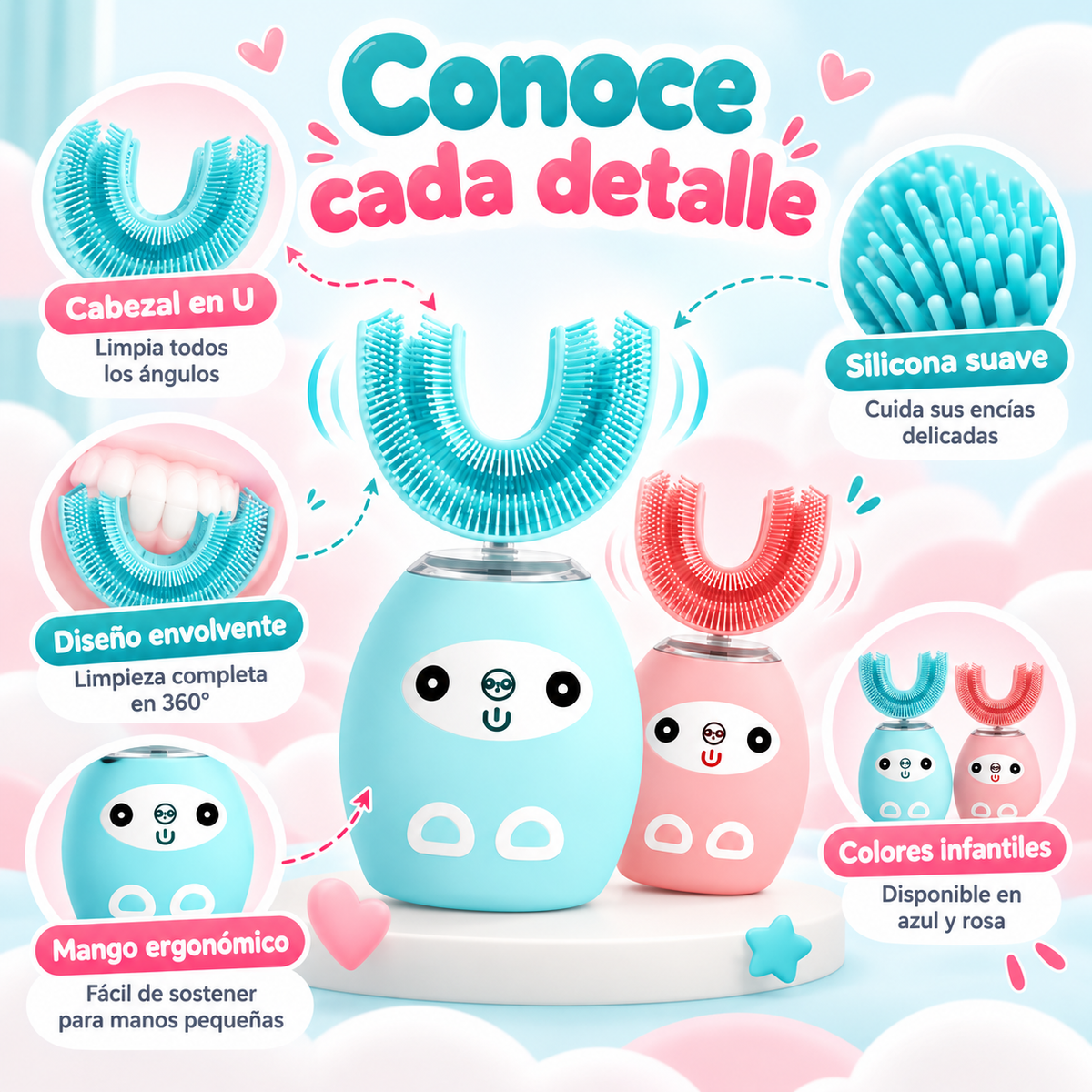 Cepillo de dientes en U Electrico Anti Caries