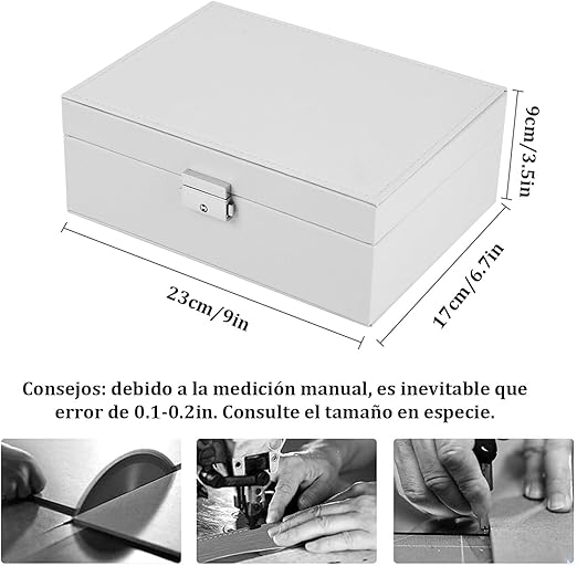 Caja Joyero Organizador BLANCO Doble Capa