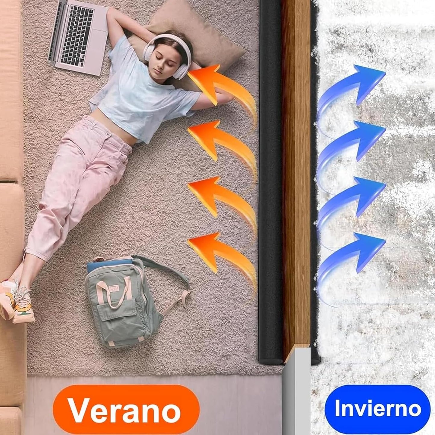 Sellador de puertas aislante de frío y polvo