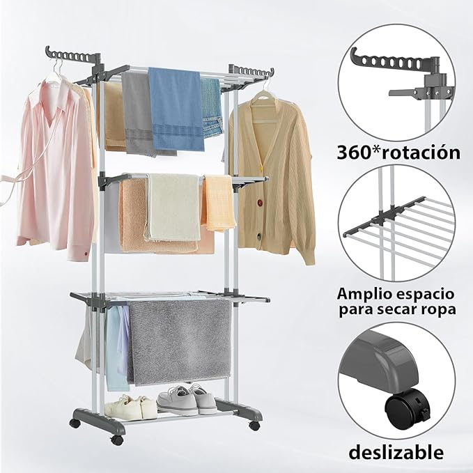TENDEDERO ORGANIZADOR DE ROPA PLEGABLE