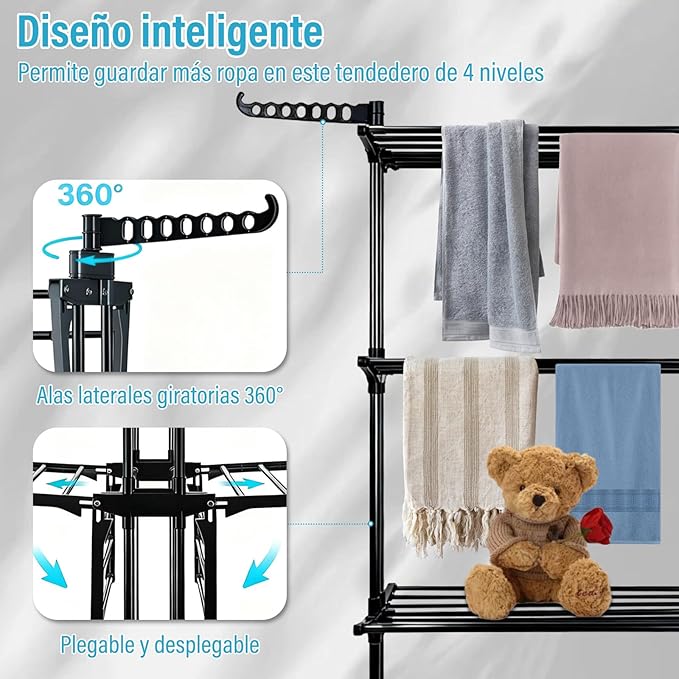 TENDEDERO ORGANIZADOR DE ROPA PLEGABLE