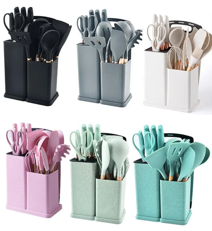 Kit Utensilios Cocina Silicona 19 Piezas